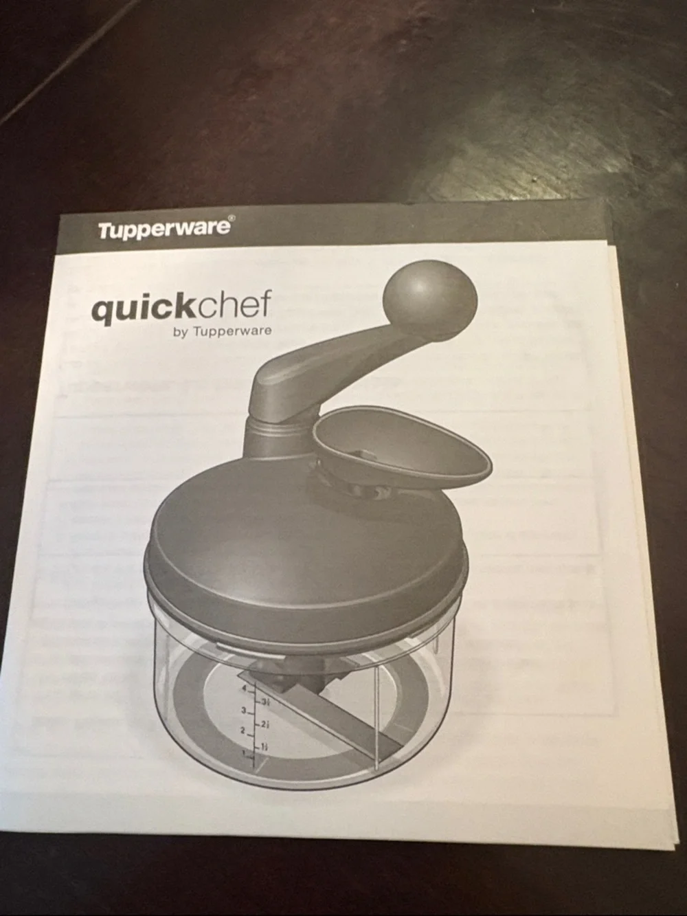 Tupperware QuickChef Bright Red Manual Chopper with Scoop - Picture 2 of 6